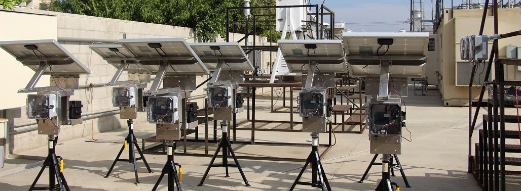 Air sensors at an ambient air monitoring site.